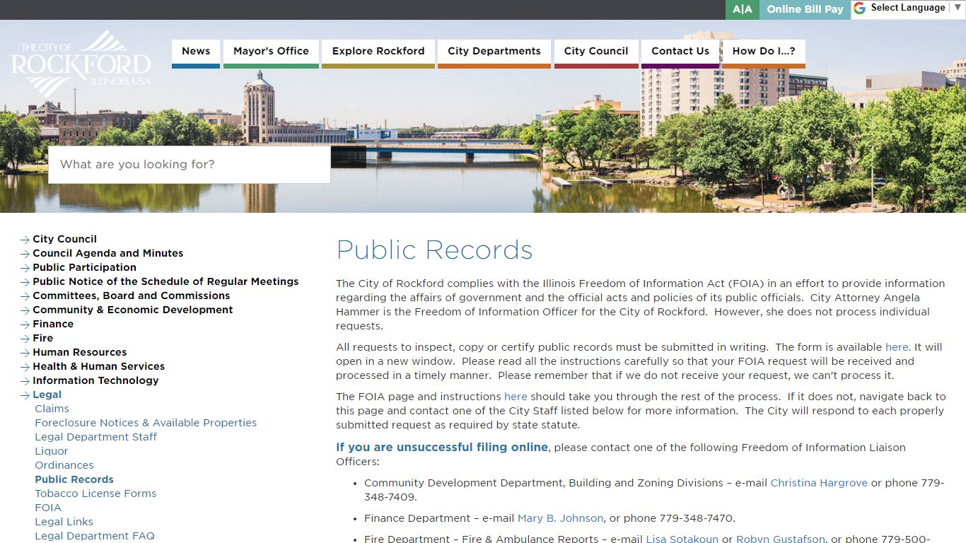 Public Records - City of Rockford